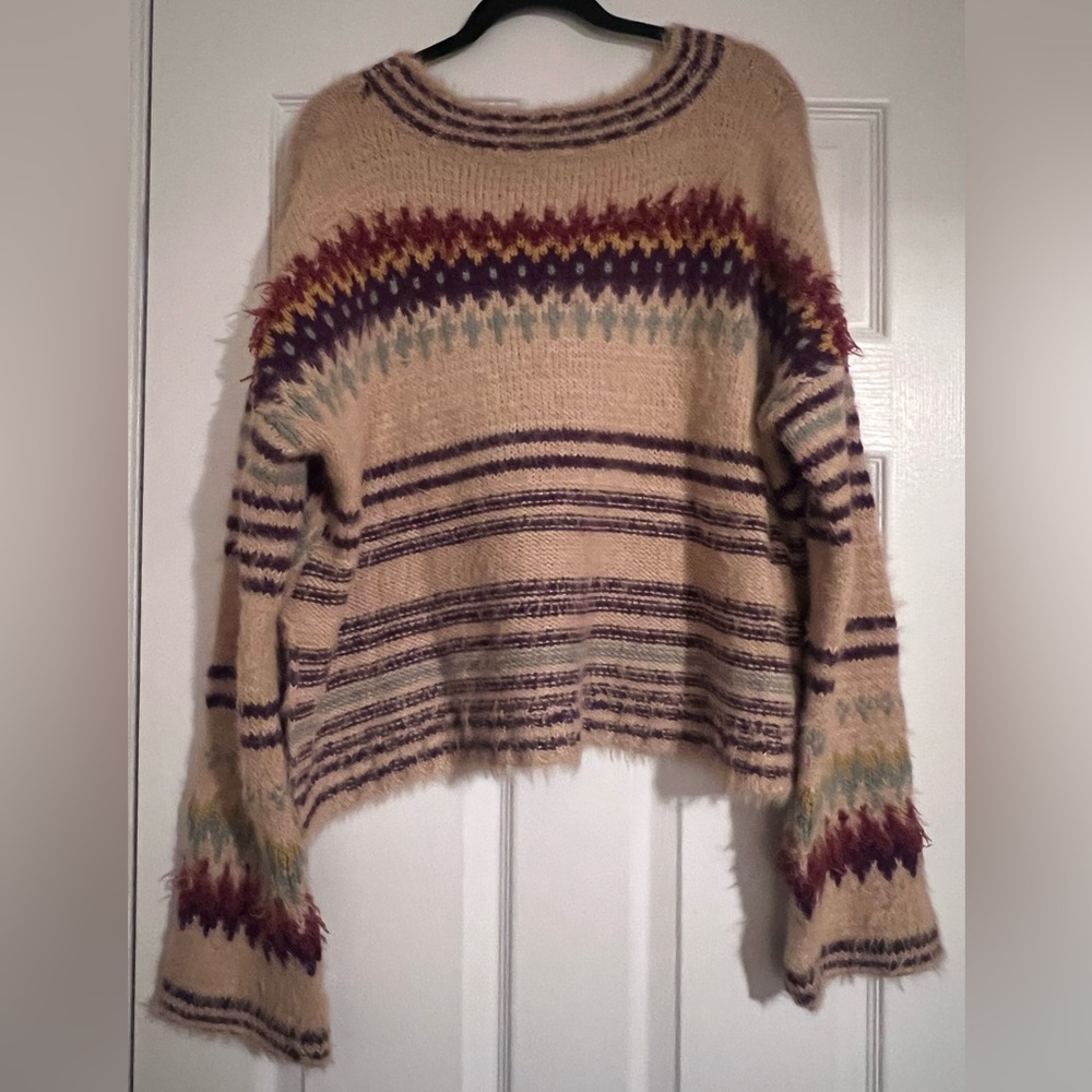 Free People Festive Fairisle Crewneck sweater, NWOT